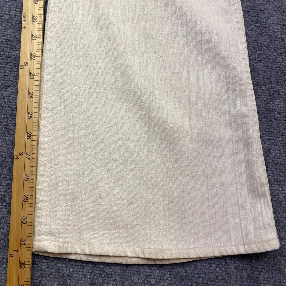 VTG Levis Off White Textured Flare Pants Talon 42 Zipper White Tab Sz 34 70s'